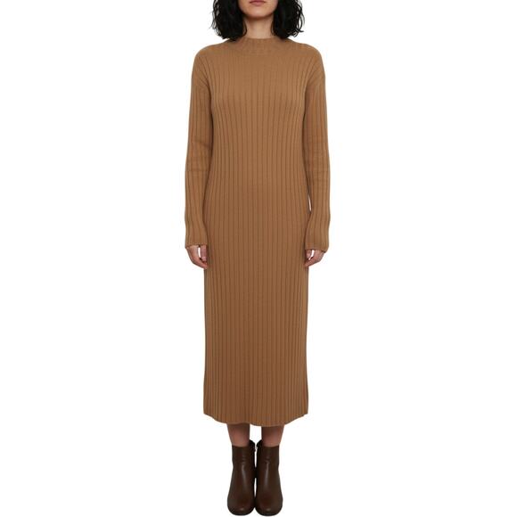 aerie Dresses & Skirts - Aerie Ribbed Knit Long Sleeve Sweater Dress Brown Cozy Fall Outfit NWOT Medium